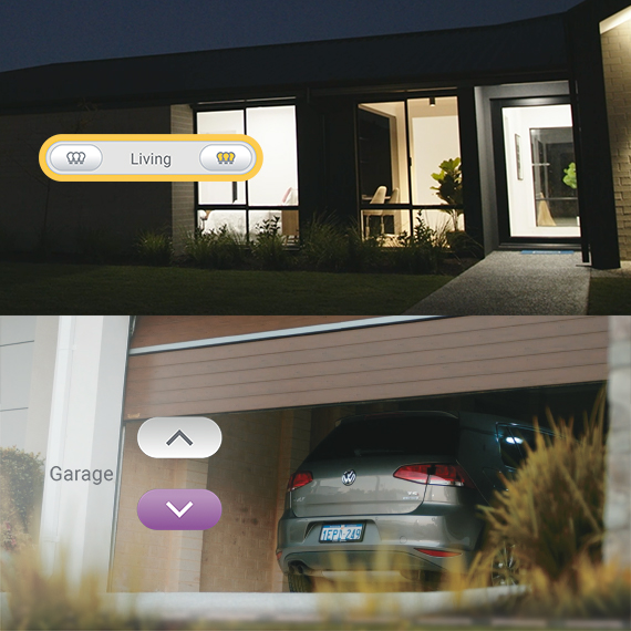 smart garage door opener and smart lights control